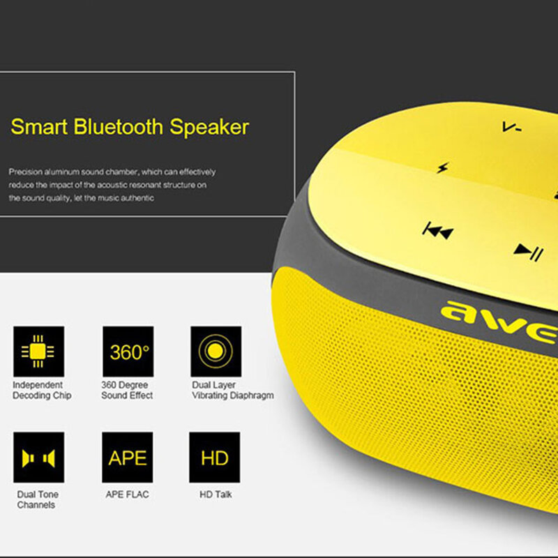 Boxa Portabila Awei Y200 Bluetooth Speaker Wireless Professional Subwoofer 9W - Red 