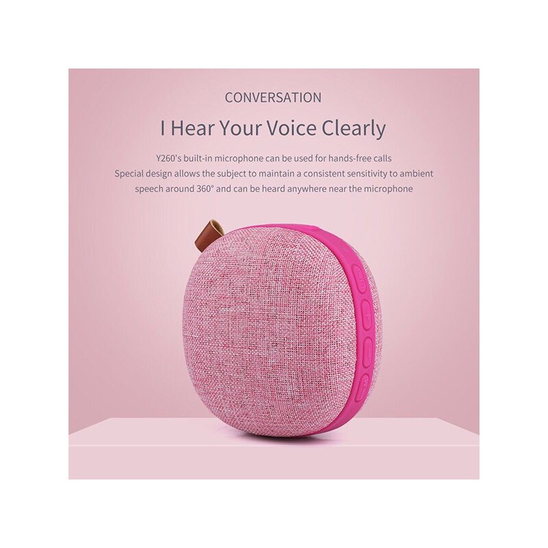Boxa Portabila Awei Y260 Bluetooth Speaker Universal Wireless 6W Waterproof IPX4 - Pink