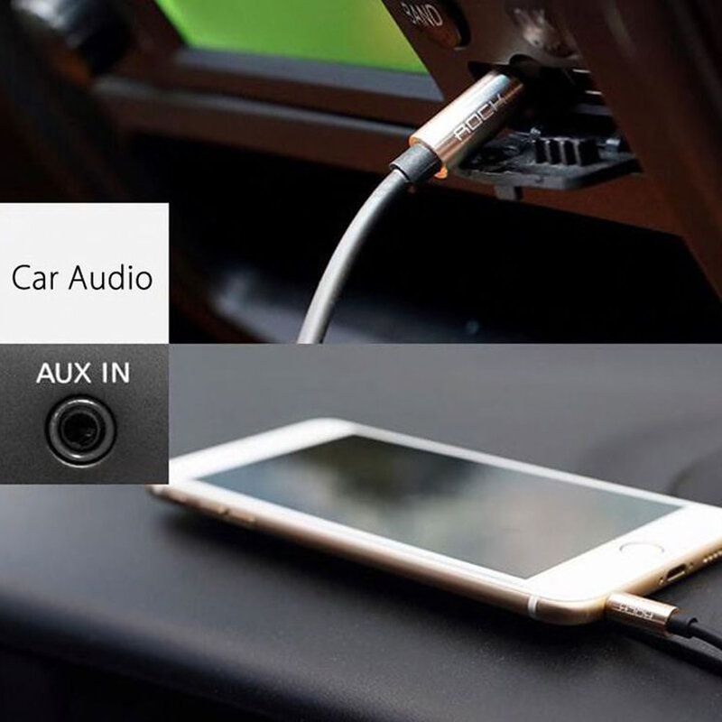 Cablu Audio Rock Aux Jack 3.5mm to Jack 3.5mm 2M - RAU0509 - Tarnish