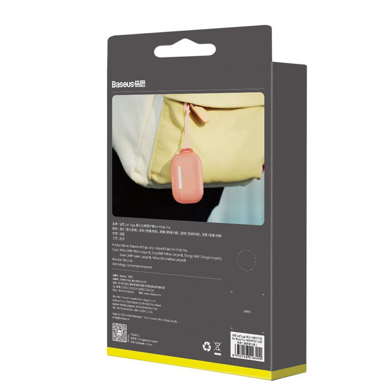 Husa Apple Airpods Pro Baseus Let''s go Jelly Lanyard Case Silica Gel Cu Strap Siliconic - WIAPPOD-D02 - White