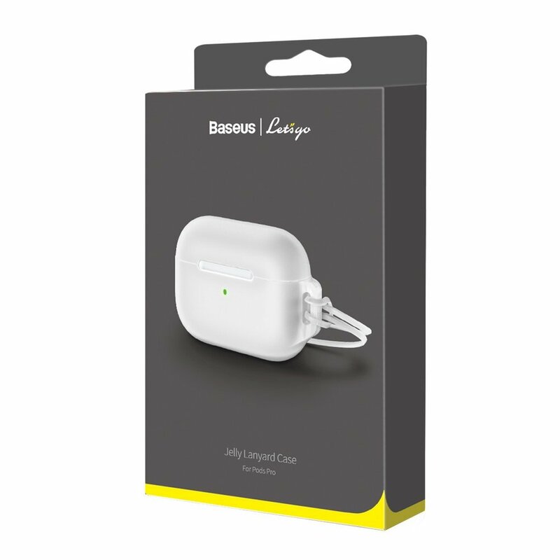 Husa Apple Airpods Pro Baseus Let''s go Jelly Lanyard Case Silica Gel Cu Strap Siliconic - WIAPPOD-D02 - White