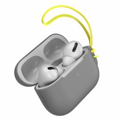 Husa Apple Airpods Pro Baseus Let''s go Jelly Lanyard Case Silica Gel Cu Strap Siliconic - WIAPPOD-D0G - Gray