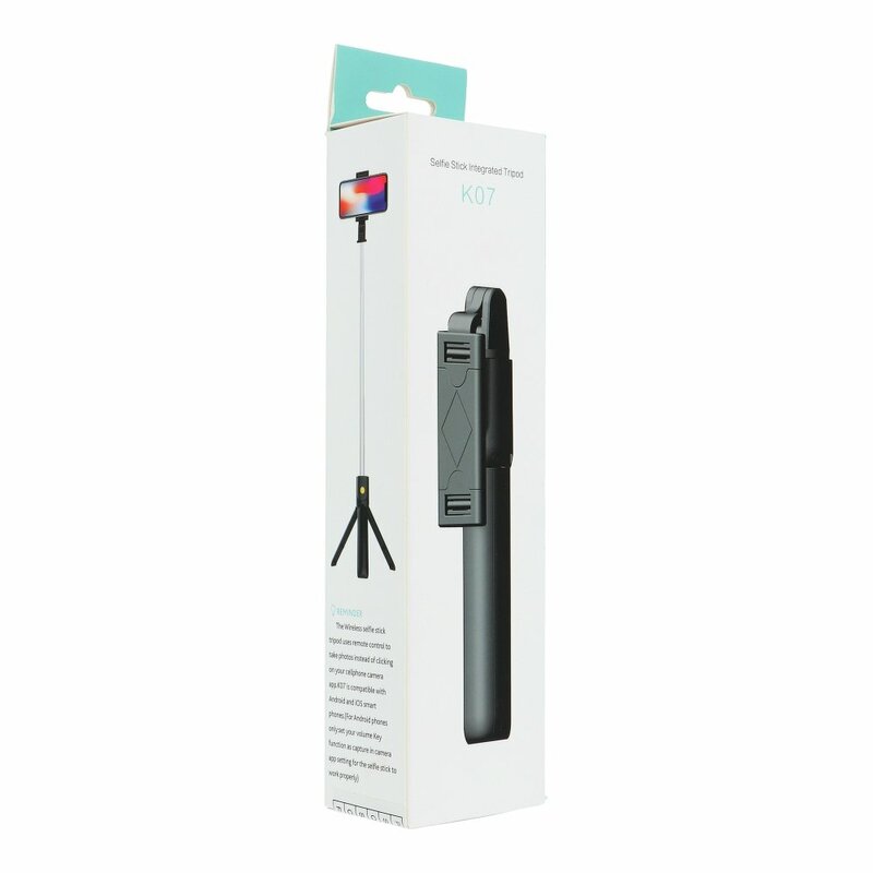 Suport Selfie Stick Combo With Tripod And Remote Control Bluetooth K07 - Black