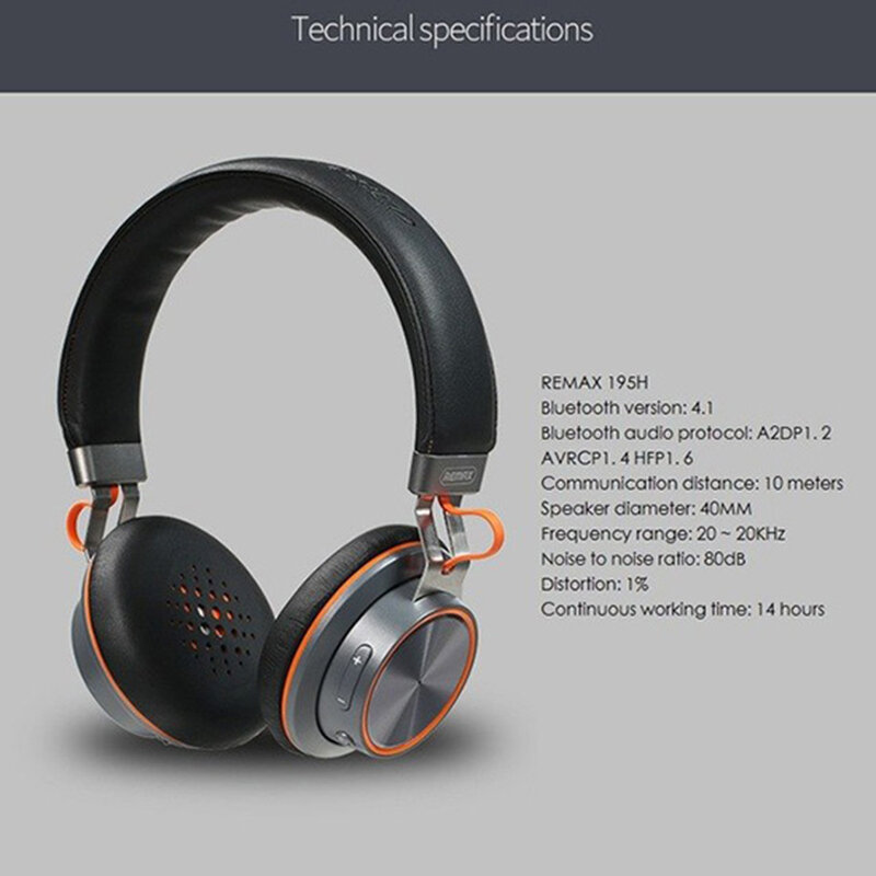 Casti On-Ear Remax Bluetooth Headset Hi-Res Audio Wireless - RB-195HB - White