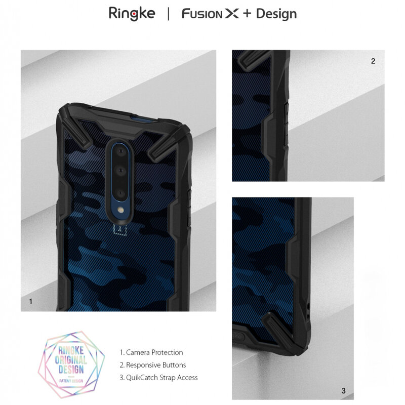 Husa OnePlus 8 Ringke Fusion X Design - Camo Black