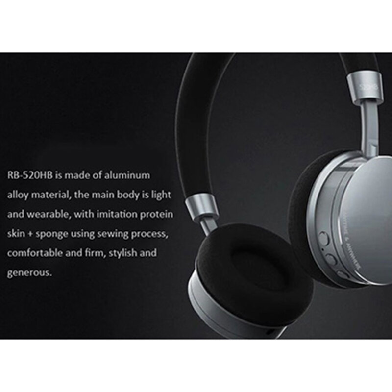 Casti On-Ear Remax Wireless Stereo Headphone Bluetooth V4.2 - RB-520HB - Black/Gray