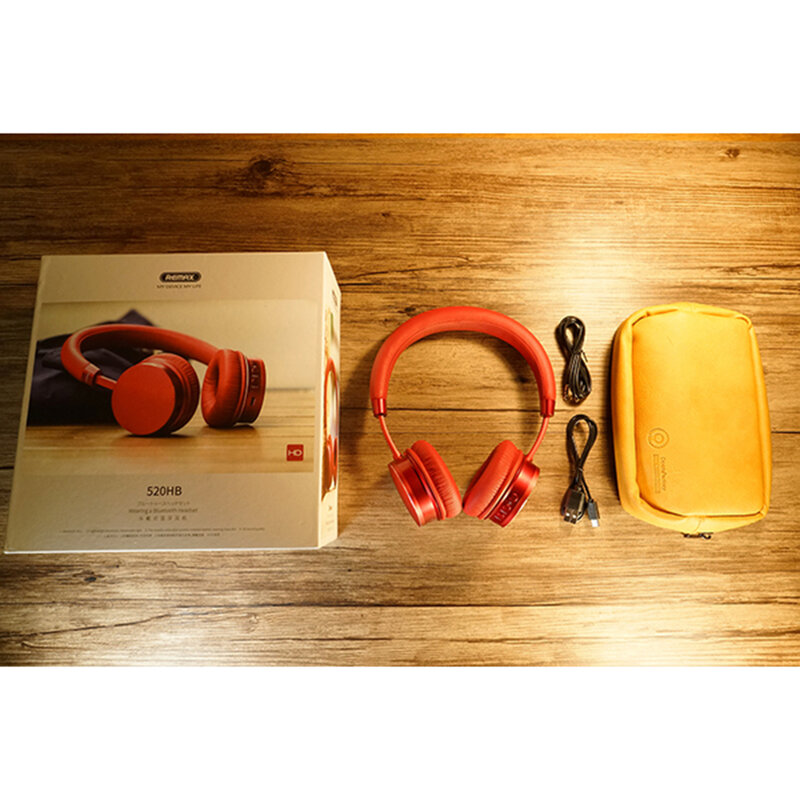 Casti On-Ear Remax Wireless Stereo Headphone Bluetooth V4.2 - RB-520HB - Gold/Brown