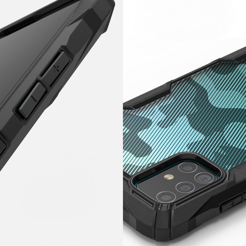 Husa Samsung Galaxy A71 4G Ringke Fusion X Design - Camo Black