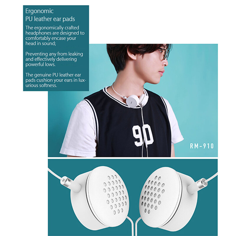 Casti On-Ear Remax Smart High Quality Stereo Sound Cu Microfon 3.5mm - RM-910 - White