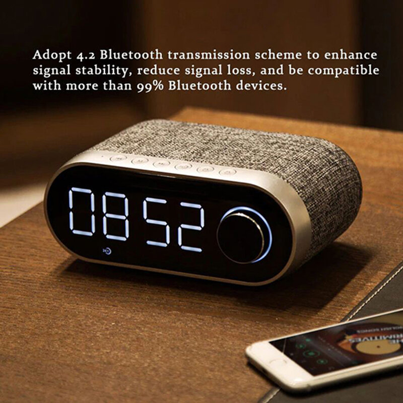 Boxa Portabila Remax Bluetooth Wireless With Alarm Clock/LED - RB-M26 - Black