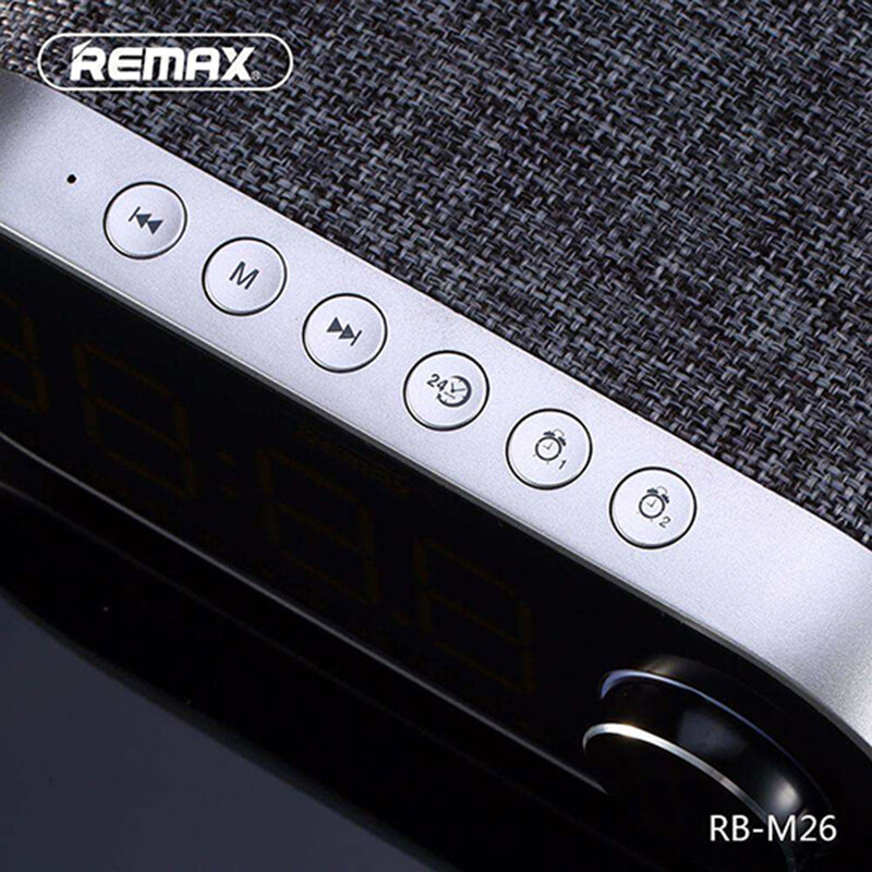 Boxa Portabila Remax Bluetooth Wireless With Alarm Clock/LED - RB-M26 - Black