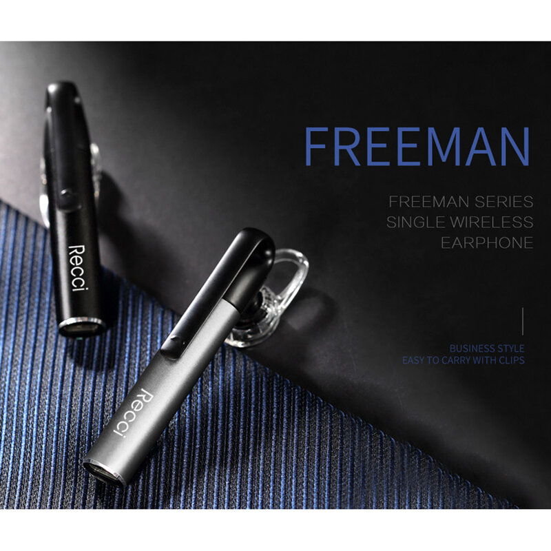 Casca Bluetooth Recci Freeman Wireless Headset In-ear Headphone - REB-S01 - Black