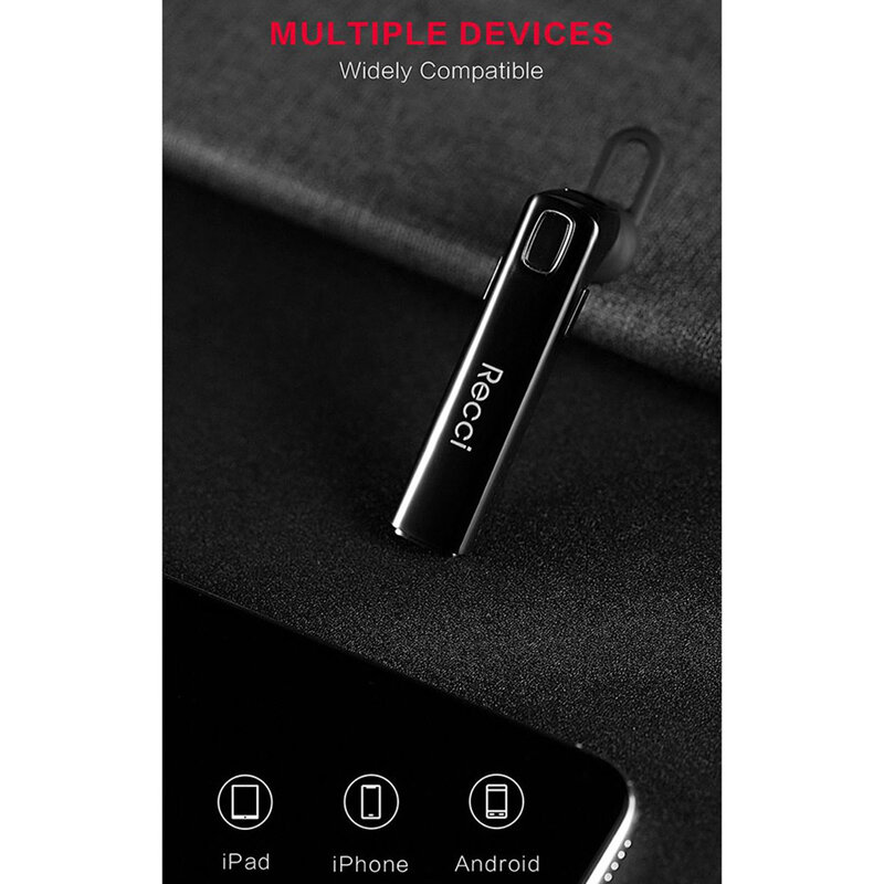 Casca Bluetooth Recci Pioneer Wireless Headset In-ear Headphone - REB-N01 - Black