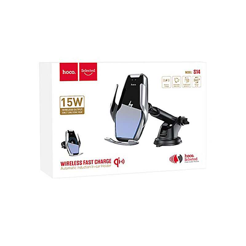 Suport Auto Hoco S14 Automatic Induction Universal Cu Incarcare Wireless 15W - Gold