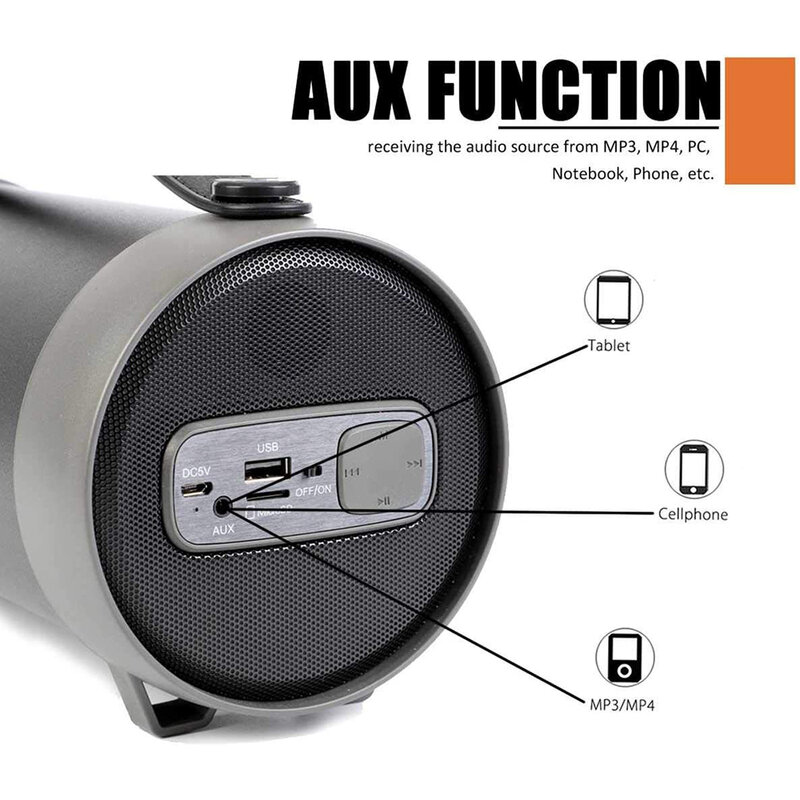 Boxa Portabila Cigii Tube TWS S22E Wireless Portable Speaker Magic Music Box Bluetooth And Radio - Black