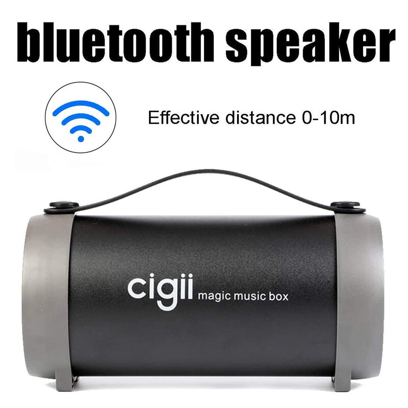 Boxa Portabila Cigii Tube TWS S22E Wireless Portable Speaker Magic Music Box Bluetooth And Radio - Black
