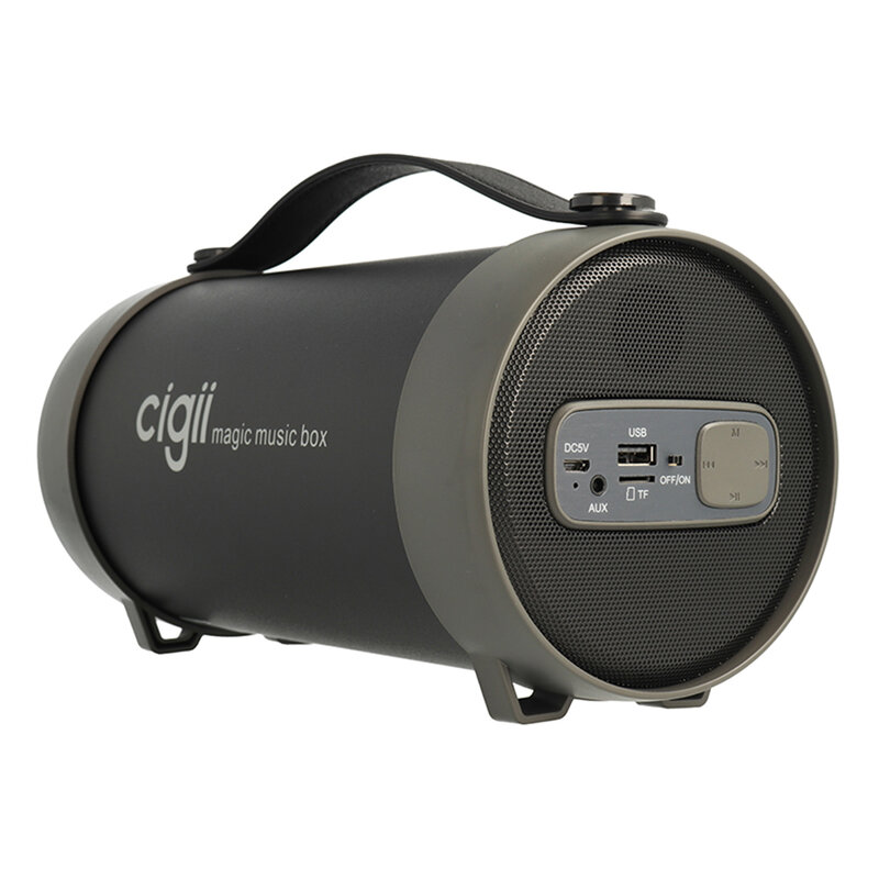 Boxa Portabila Cigii Tube TWS S22E Wireless Portable Speaker Magic Music Box Bluetooth And Radio - Black