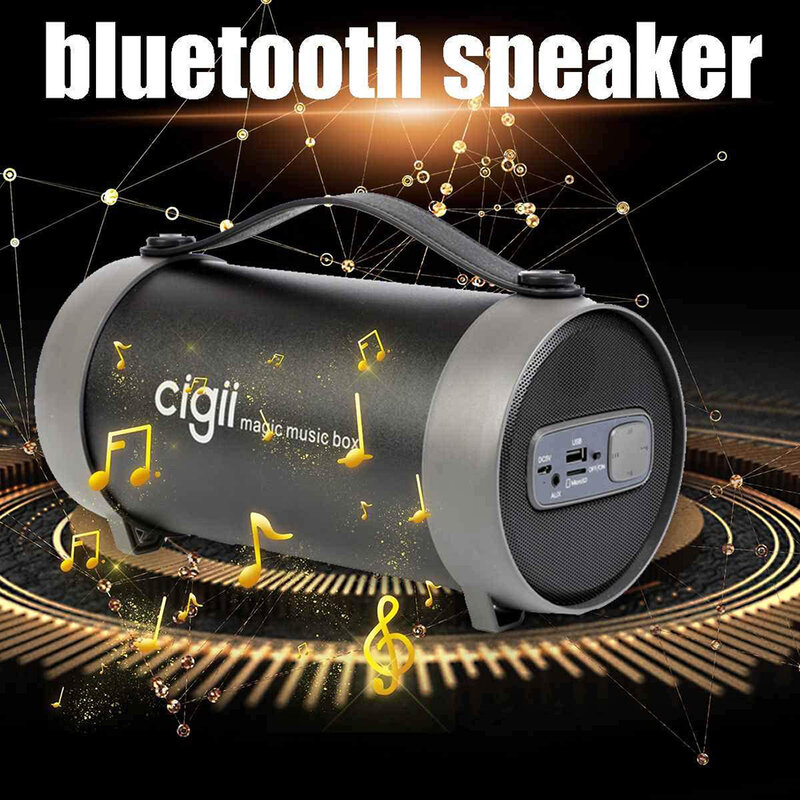 Boxa Portabila Cigii Tube TWS S22E Wireless Portable Speaker Magic Music Box Bluetooth And Radio - Black