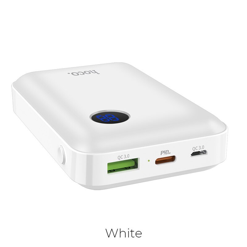 Baterie Externa Hoco J44 Power Bank 1x USB + USB Type-C PD 3.0 QC 10000mAh - White