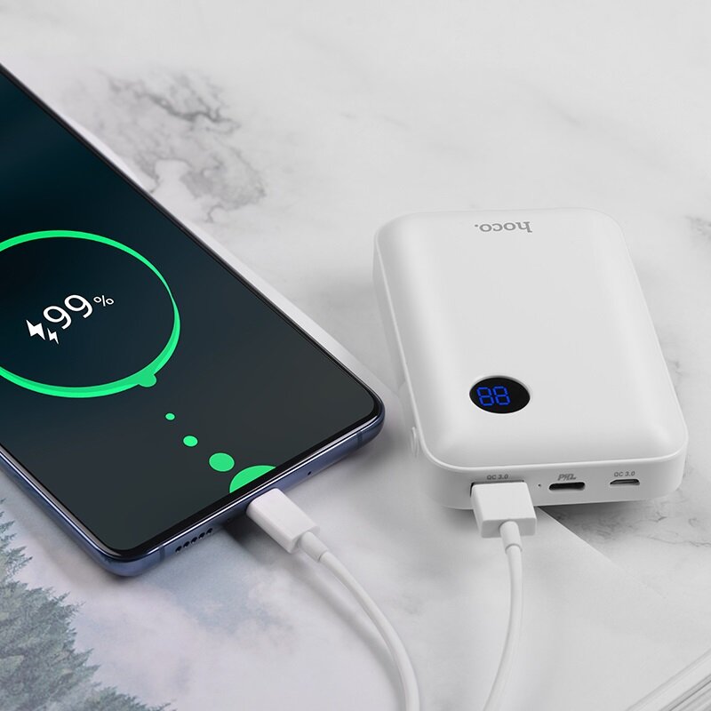 Baterie Externa Hoco J44 Power Bank 1x USB + USB Type-C PD 3.0 QC 10000mAh - White