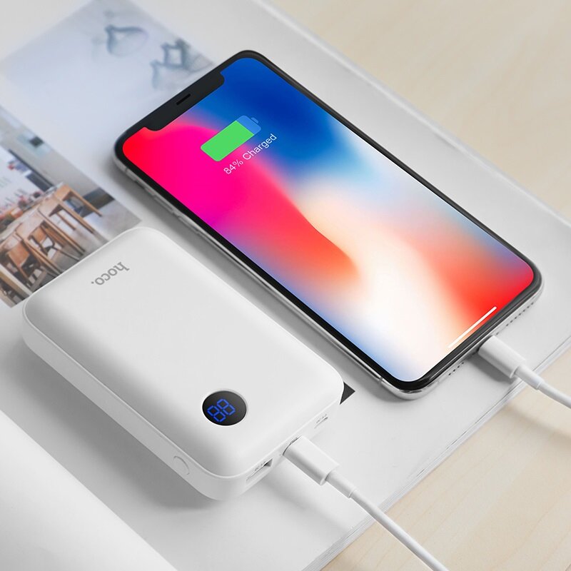 Baterie Externa Hoco J44 Power Bank 1x USB + USB Type-C PD 3.0 QC 10000mAh - White