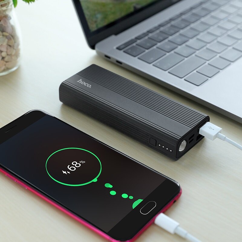 Baterie Externa Hoco J54 Spirit Power Mobile Bank Dual-USB 2A With LED Indicator 10000mAh - Black