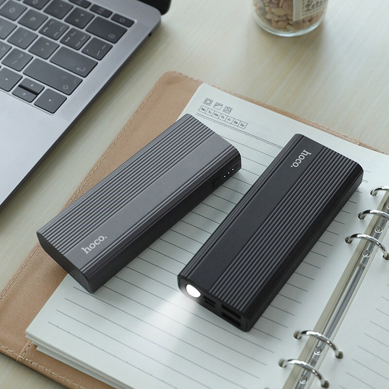 Baterie Externa Hoco J54 Spirit Power Mobile Bank Dual-USB 2A With LED Indicator 10000mAh - Metal Gray