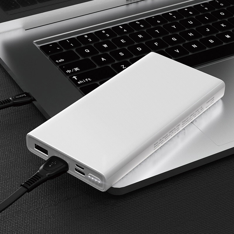 Baterie Externa Hoco J55 Neoteric Mobile Power Bank Dual-USB 2A With LED Indicator 10000mAh - White