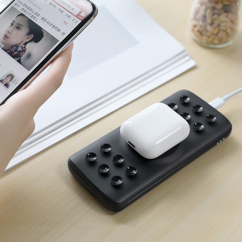 Baterie Externa Hoco J56 Sea Power 4-in-1 Wireless 10W/7.5W/5W USB/Type-C LED Indicator 10000mAh - White