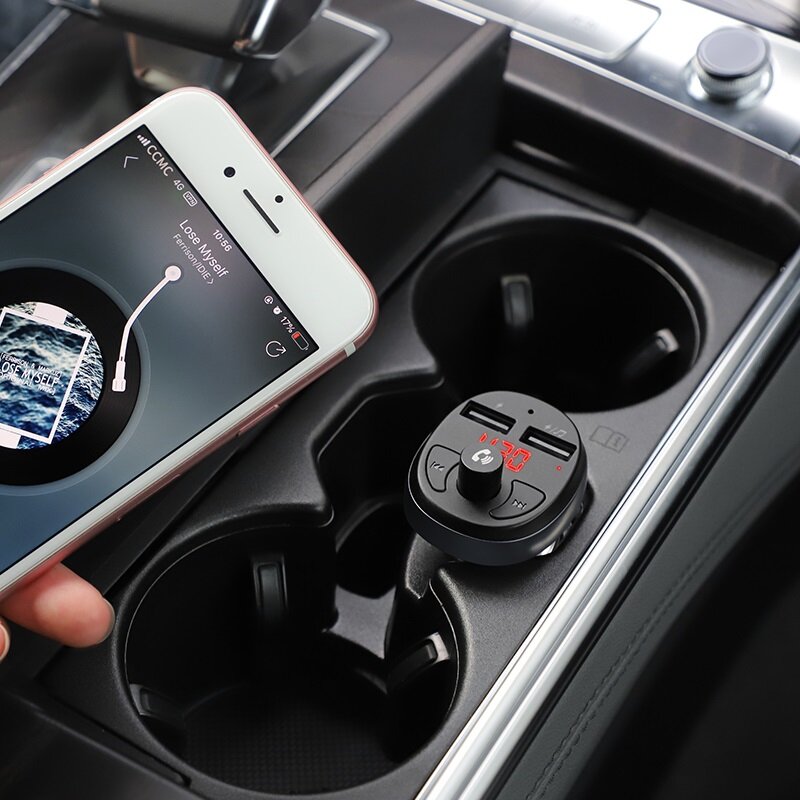 Incarcator auto cu modulator FM Hoco E41, negru