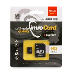 Card de memorie Imro Micro SD-UHS 16 GB Class 4 + Adaptor SD