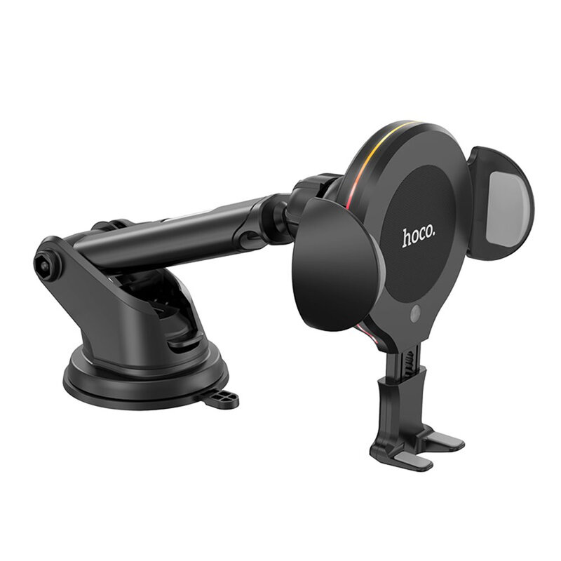 Suport Auto Hoco CA60 Automatic Induction Aspiring Infrared Sensor Cu Functie De Incarcare Wireless - Black