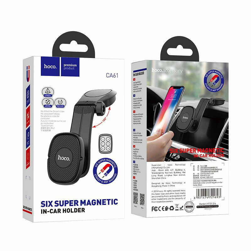 Suport auto universal cu prindere pe bord Hoco CA61, negru