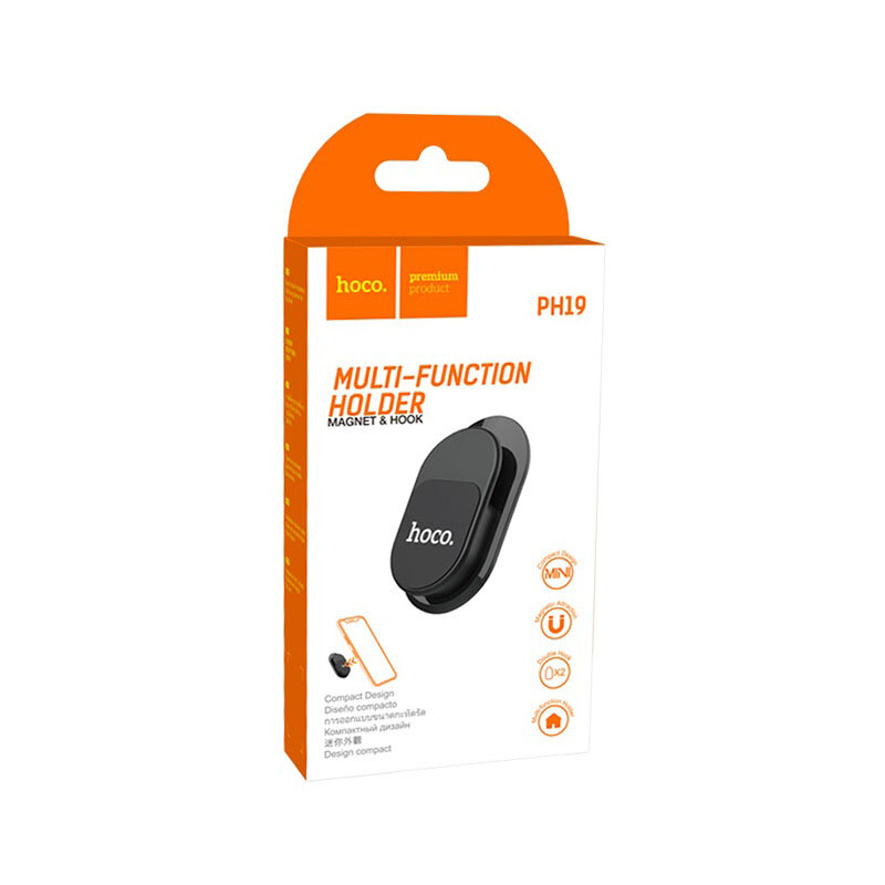 Suport Auto/Organizator Hoco PH19 Multi-function Magnetic Hook Universal Pentru Telefon/Chei/Cabluri - Black
