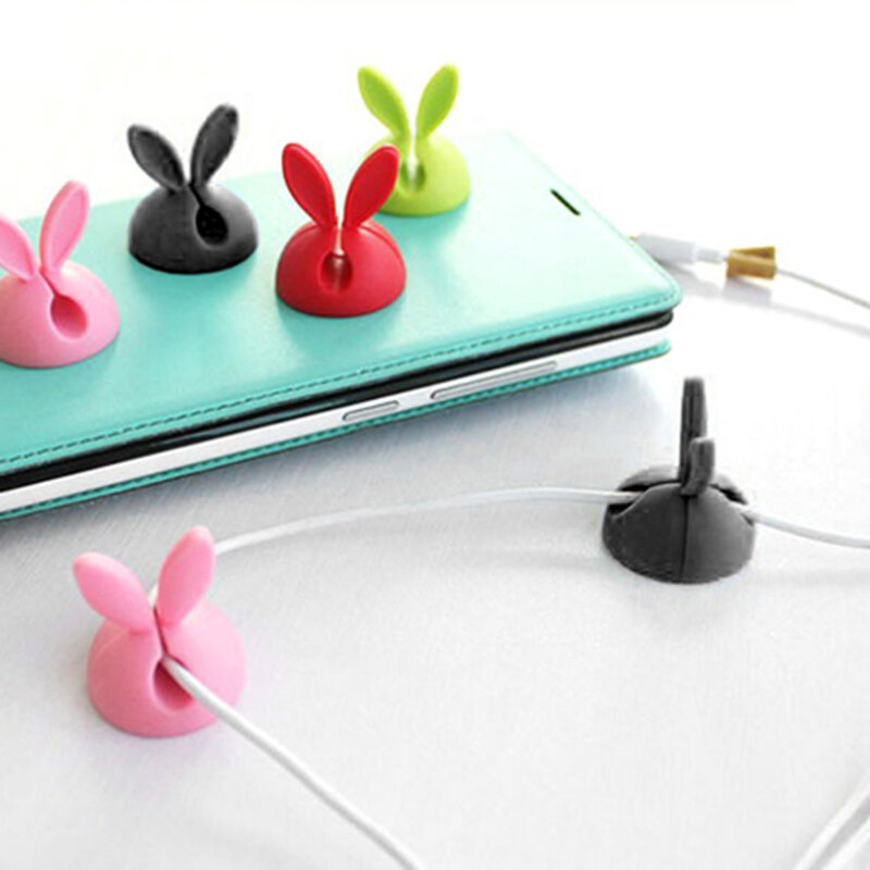 Organizator Cabluri Universal Cable Clips Self-adhesive Pentru Diverse Suprafete Din Silicon - Red Rabbit