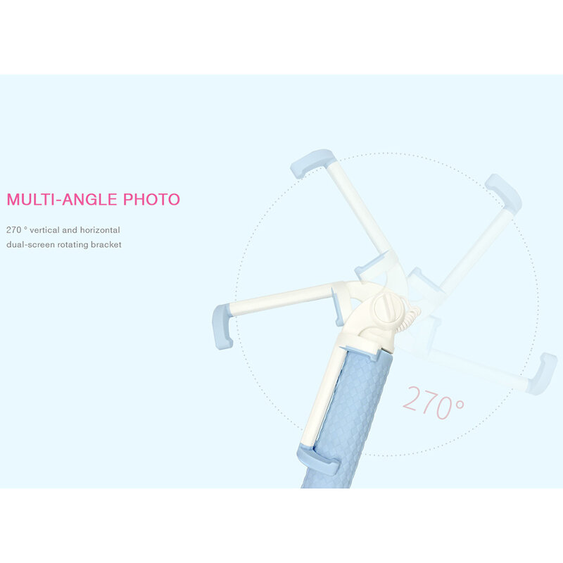 Suport Selfie Stick Recci Nimble Series Wireless Bluetooth Hidden Earphone Plug Cable - RST-C01 - White