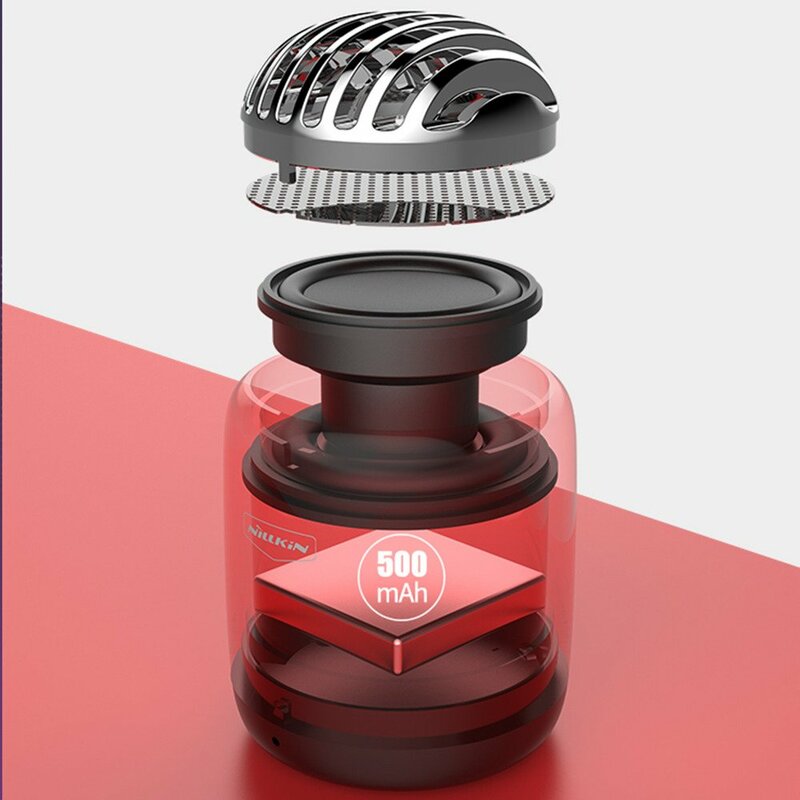 Boxa Portabila Nillkin Bullet Mini Aluminum TWS Bluetooth 4.2 Portable Wireless Built-in Mic 2W - Red
