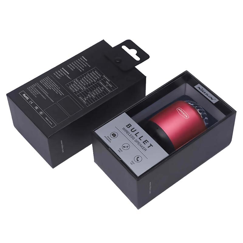 Boxa Portabila Nillkin Bullet Mini Aluminum TWS Bluetooth 4.2 Portable Wireless Built-in Mic 2W - Red
