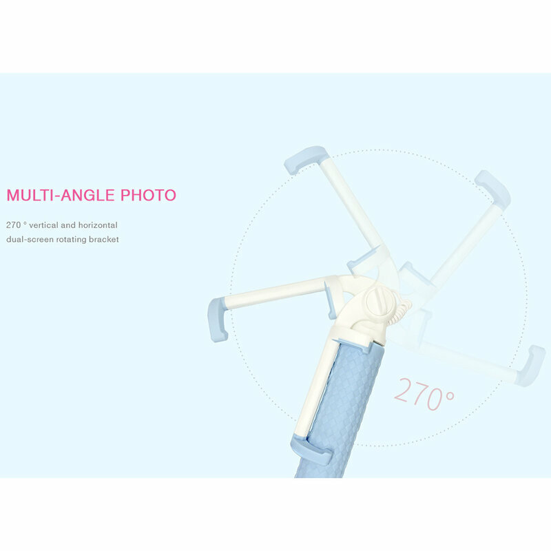 Suport Selfie Stick Recci Nimble Series Wireless Bluetooth Hidden Earphone Plug Cable - RST-C01 - Pink