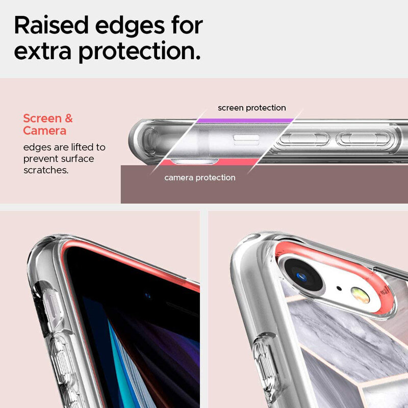Husa iPhone SE 2, SE 2020 Spigen Ciel by Cyrill Cecile - Pink Marble
