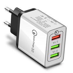 Incarcator Priza Qualcomm Fast 3xUSB 4.8A Quick Charge USB 3.0 - Alb/Negru