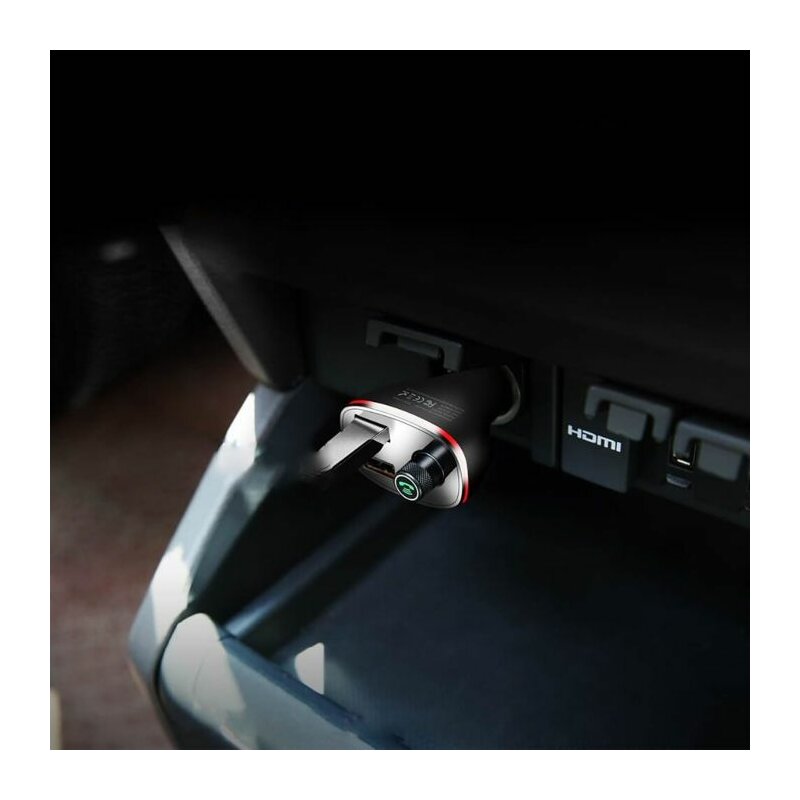 Incarcator Auto Cu Modulator FM Rock B300 Bluetooth MP3 Wireless Dual-USB - Black