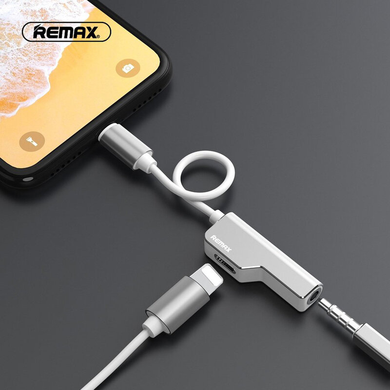 Convertor Audio Remax Enjoy Series Splitter Adapter Lightning to Lightning/AUX Jack 3,5mm - RL-LA02i 3.5Lt - Black