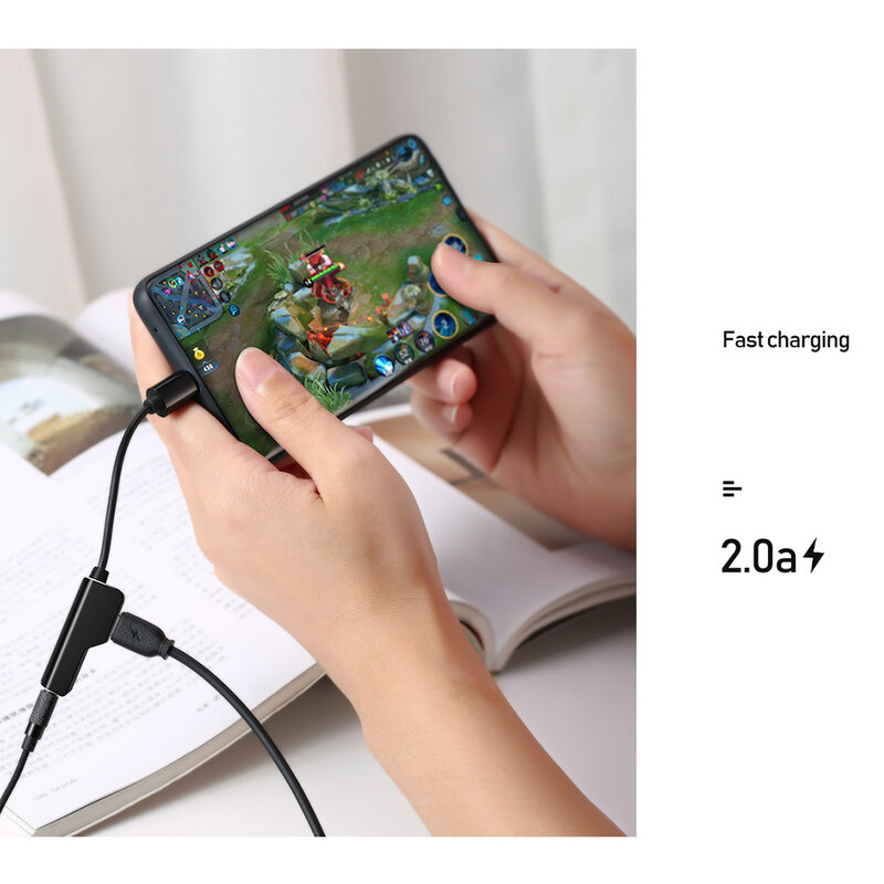 Convertor Audio Remax Enjoy Series Splitter Adapter Lightning to Lightning/AUX Jack 3,5mm - RL-LA02i 3.5Lt - White