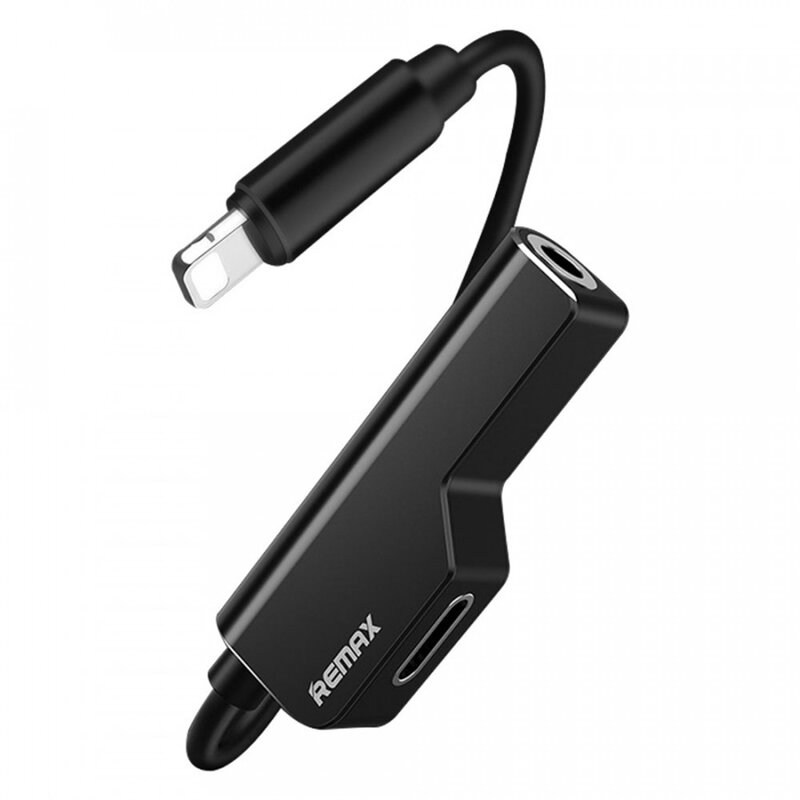 Convertor Audio Remax Enjoy Series Splitter Adapter Lightning to Lightning/AUX Jack 3,5mm - RL-LA02i 3.5Lt - White