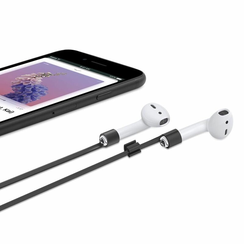 Snur Apple Airpods Spigen Strap Protective Din TPU Cu Clip De Prindere Pentru Gat Si Umeri - Black