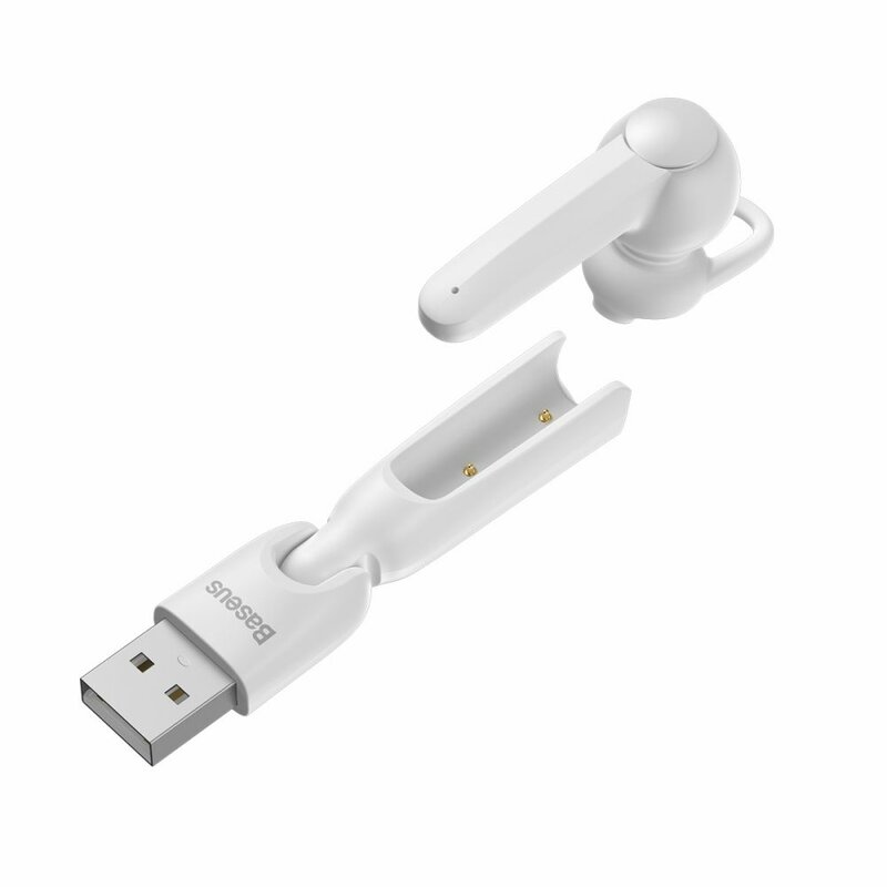 Casca Bluetooth Baseus A05 Wireless Earphone Headset BT V5.0 + USB Docking Station - NGA05-02 - White