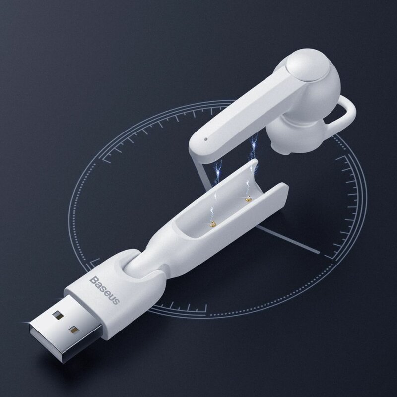 Casca Bluetooth Baseus A05 Wireless Earphone Headset BT V5.0 + USB Docking Station - NGA05-02 - White