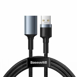 Cablu De Date Baseus Cafule Durable Nylon Extension USB 3.0(male)/USB 3.0(female) 2A 1m - CADKLF-B0G - Gray