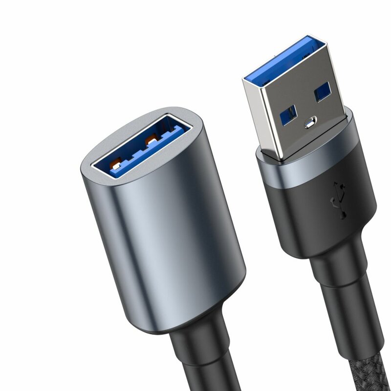 Cablu De Date Baseus Cafule Durable Nylon Extension USB 3.0(male)/USB 3.0(female) 2A 1m - CADKLF-B0G - Gray